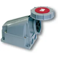 Pce Enchufe fijo de 63A, 4 polos, 400V, color rojo, grado de protección IP67 /sin prensaestops para cables/ POWER TWIST 134-6