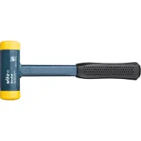 Wiha Martillo Schonhammer, sin retroceso, de dureza media, con mango de tubo de acero, cabeza redonda (02123), 30 mm