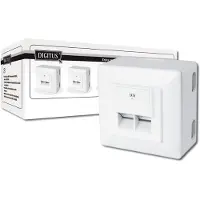 Digitus Aufputzdose Kat.6, Klasse E, 2 x RJ45, geschirmt