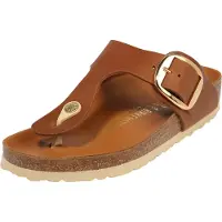 Birkenstock Sandalias de dedo 'Gizeh' marrón / oro