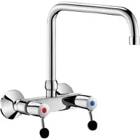 Delabie Brazo articulado para manguera, con dos conexiones. Caudal: 60 l/min. Rango de rotación superior: D22, longitud: 300 mm