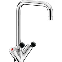 Delabie MBatt. Válvula de un solo orificio, caudal de 45 l/min, boquilla giratoria L300, cuerpo de bakelita.