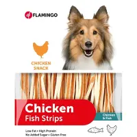 Flamingo Snack Para Perros De Tiras De Pollo Y Pescado Hapki 400g