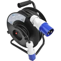 Proplus Carrete de cable AS con cable de extensión de 25 metros, ideal para camping, caravanas y furgonetas, con protección IP44 y capacidad de 16A