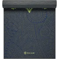 Gaiam - 6 mm Premium Printed Yoga Mat - Esterilla de yoga size 61 cm x 173 cm x 0,6 cm, oliva