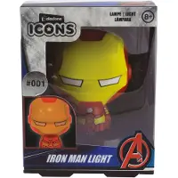 Paladone Lámpara decorativa Iron Man Icon de , iluminación ambiental, multicolor, plástico, ideal para baño o habitación infantil, funciona con pilas (AAA)