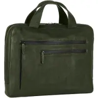 Leonhard heyden Den Haag Maletín Piel natural 38 cm Compartimento para el portátil verde oliva
