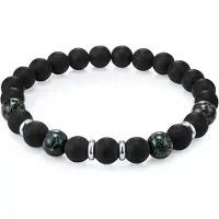 True Rebels Pulsera esmeralda / negro / plata