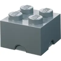 LEGO Ladrillo de almacenamiento de 4 espigas (gris oscuro)