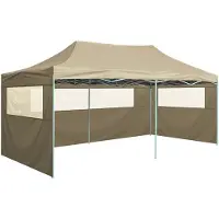 vidaXL Tienda de campaña plegable para fiestas, profesional, con 4 paredes, de 3x6 metros, acero, color crema