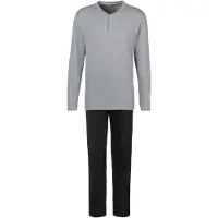 s.Oliver Pijama largo gris moteado / negro