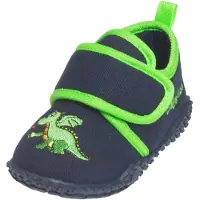 Playshoes Zapatillas de casa 'Drache' marino / lima / verde neón / naranja oscuro