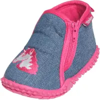 Playshoes Zapatillas de casa 'Einhorn' azul denim / rosa oscuro