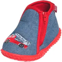 Playshoes Zapatillas de casa 'Feuerwehr' azul / rojo