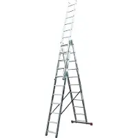 Krause Escalera de aluminio multiuso Corda, con 3 secciones y 11 peldaños por sección