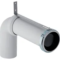 Geberit Conjunto de codo de conexión para inodoro, de 90 grados, con prolongación, color blanco, 1 unidad.