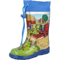 Beck Botas de lluvia 'Bauernhof' arena / azul real / gris oscuro / verde / rojo