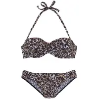 LASCANA Bikini marrón / negro / blanco natural