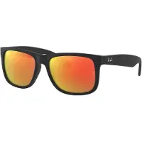 Ray-Ban - Marcas - Justin Classic Matte Rubber Black Red Mirror - Negro