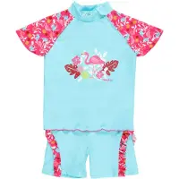 Playshoes Protección UV 'Flamingo' turquesa / mezcla de colores / rosa