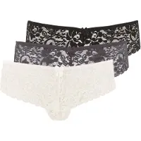 LASCANA Tanga crema / gris / negro