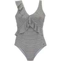 LASCANA Traje de baño negro / blanco