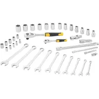 Stanley Estuche de dados de 1/4" y 1/2" + llaves combinadas - juego de 41 piezas - - STMT82832-1