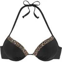 LASCANA Top de bikini cognac / marrón oscuro / negro