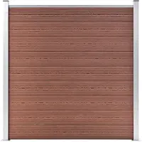vidaXL Juego de vallas de WPC, 7 paneles rectangulares + 1 panel inclinado, 1311 x 186 cm, color marrón