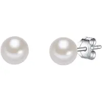 Valero Pearls Pendientes plata / blanco perla