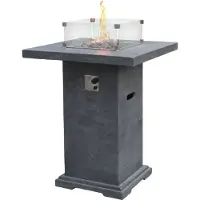 Elementi Mesa de gas para exteriores Montreal, 92 x 92 x 110 cm. Chimenea, mesa para bar