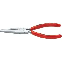Knipex Alicate de punta larga , según la norma DIN ISO 5745, longitud 160 mm, de boca plana y ancha, con revestimiento de plástico cromado - 30 13 160