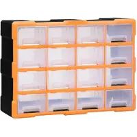 vidaXL Organizador con múltiples cajones, 16 cajones, 52x16x37 cm