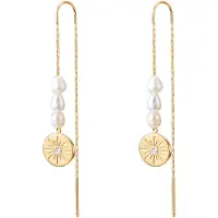 Valero Pearls Pendientes dorado / blanco perla