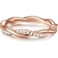 Trilani Anillo oro rosa / transparente