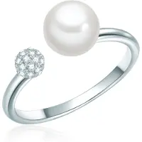 Valero Pearls Anillo plata / blanco / blanco perla