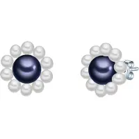 Valero Pearls Pendientes lila oscuro / plata / blanco perla