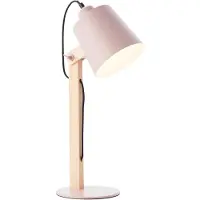 Brilliant Lámpara de mesa de una luz, altura 51,5 cm, giratoria, color haya/rosa