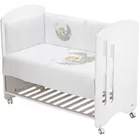 Interbaby Conjunto de textiles para bebé "Bear Junior", algodón blanco, 3 piezas