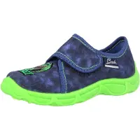 Beck Zapatillas de casa 'T-Rex' azul oscuro / verde neón / rojo / blanco