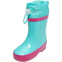 Playshoes Botas de lluvia turquesa / rosa oscuro