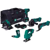 Vonroc Juego de herramientas VPower 20V - 4.0Ah | Incluye 2 baterías, cargador y bolsa de herramientas de alta resistencia