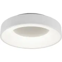 TRIO Lámpara de techo LED redonda grande, de color blanco, regulable mediante interruptor de luz, diámetro de 45 cm, ideal para pasillos