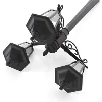 LINDBY Lámpara de exterior Nane, 217 cm, negra, resistente al agua salada, E27