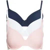Bonprix Sujetador azul oscuro / talco / blanco natural