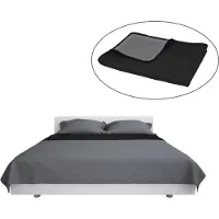 vidaXL : Manta de cama reversible, acolchada, 170 x 210 cm, gris y