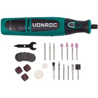 Vonroc Multi herramienta rotativa inalámbrica 8V | Incl. 24 accesorios y cargador