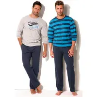 H.I.S. Pijama largo beige / azul