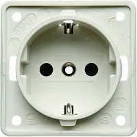 Hager 941952502, Tipo F, 1 módulo, Tornillos, Blanco, Mate, IP44