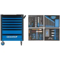 Gedore Carrito de herramientas WHL-L7-TS-147, línea "workster highline", con un juego de herramientas de 147 piezas, referencia 3082105